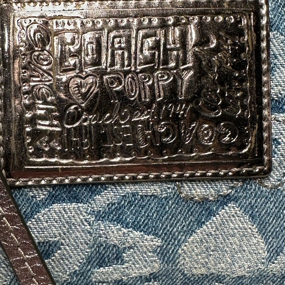 Coach 16988 Poppy Denim Blue and Silver Tote Shoulder Bag - Picture 5 of 16
